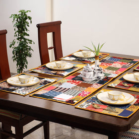 Multicolor - handcrafted cotton fusion table runner set