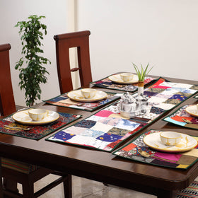 Multicolor - handcrafted cotton fusion table runner set