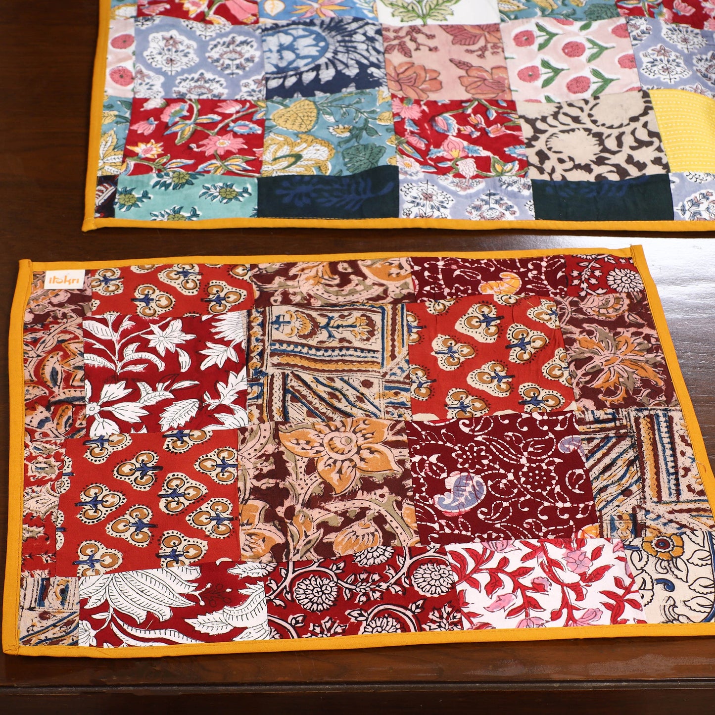 Multicolor - handcrafted cotton fusion table runner set