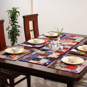 Multicolor - handcrafted cotton fusion table runner set