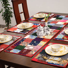 Multicolor - handcrafted cotton fusion table runner set