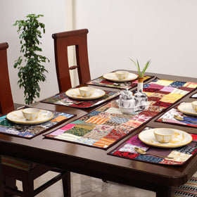 Multicolor - handcrafted cotton fusion table runner set