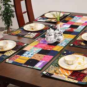 Multicolor - handcrafted cotton fusion table runner set