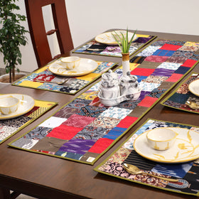 Multicolor - handcrafted cotton fusion table runner set