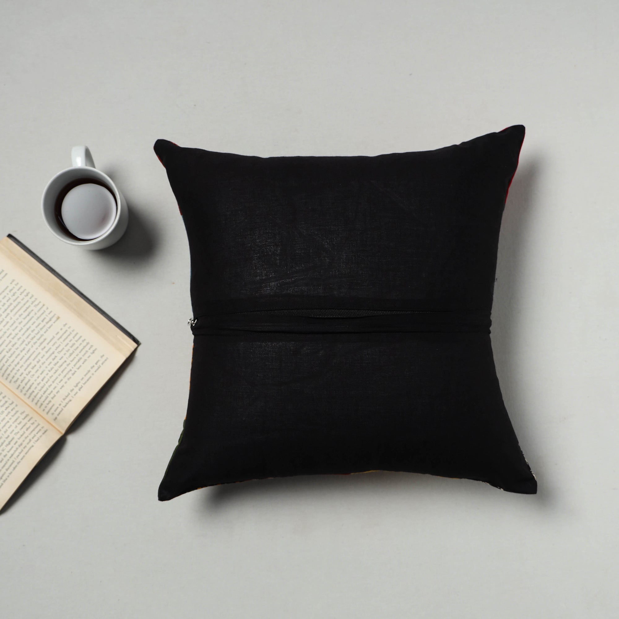 Multicolor - handcrafted cotton patchwork cushion cover 01