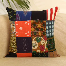 Buy Multicolor Handcrafted Cotton Patchwork Cushion Cover