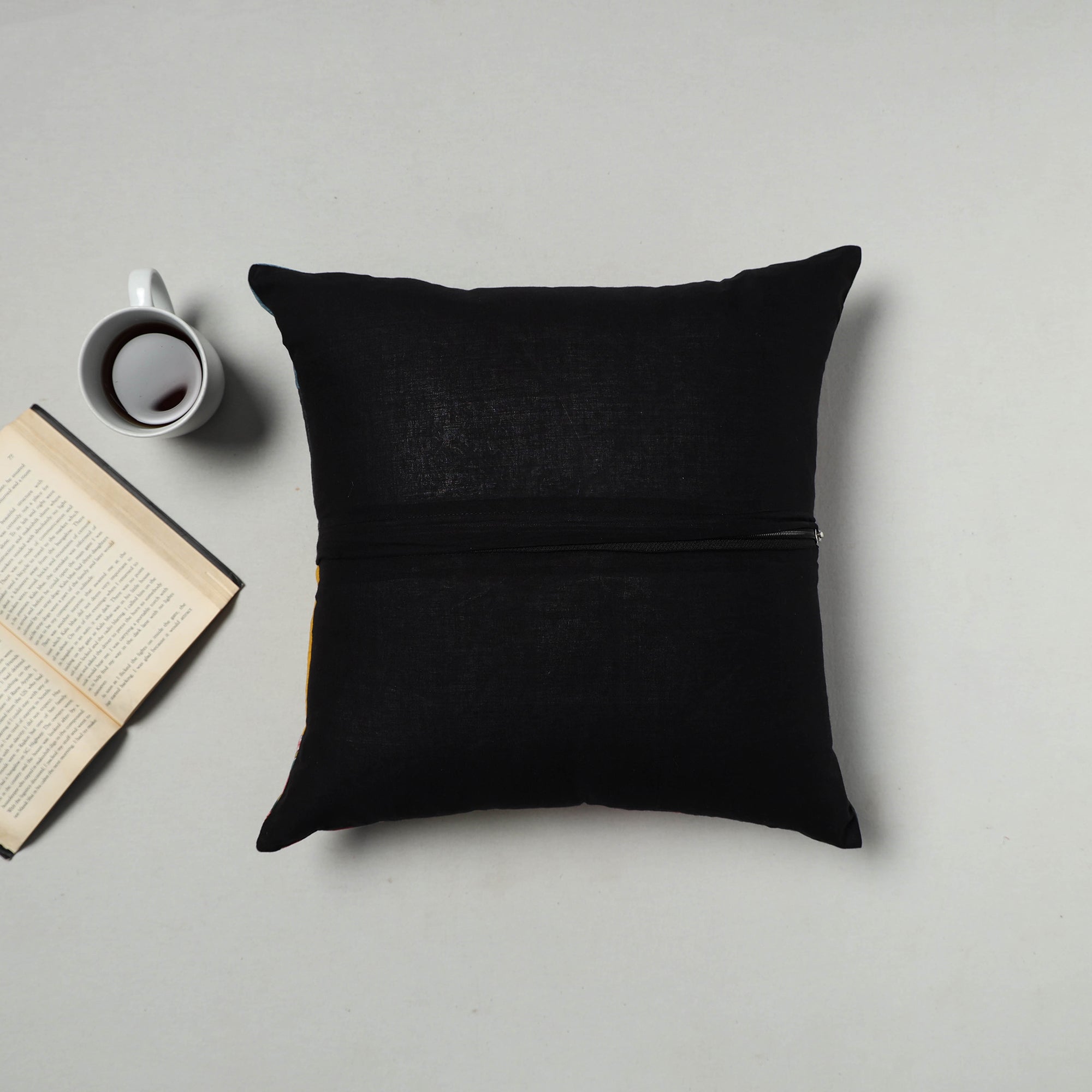 Multicolor - handcrafted cotton patchwork cushion cover 02