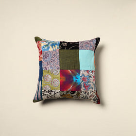 Multicolor Handcrafted Cotton Patchwork Cushion Cover