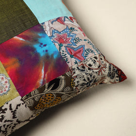 Multicolor Handcrafted Cotton Patchwork Cushion Cover