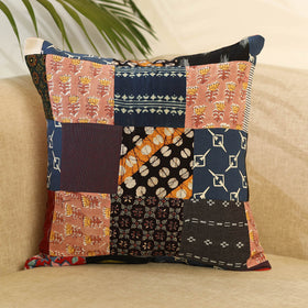 Buy Multicolor Handcrafted Cotton Patchwork Cushion Cover