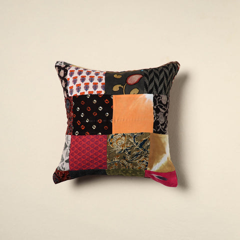 Multicolor Handcrafted Cotton Patchwork Cushion Cover
