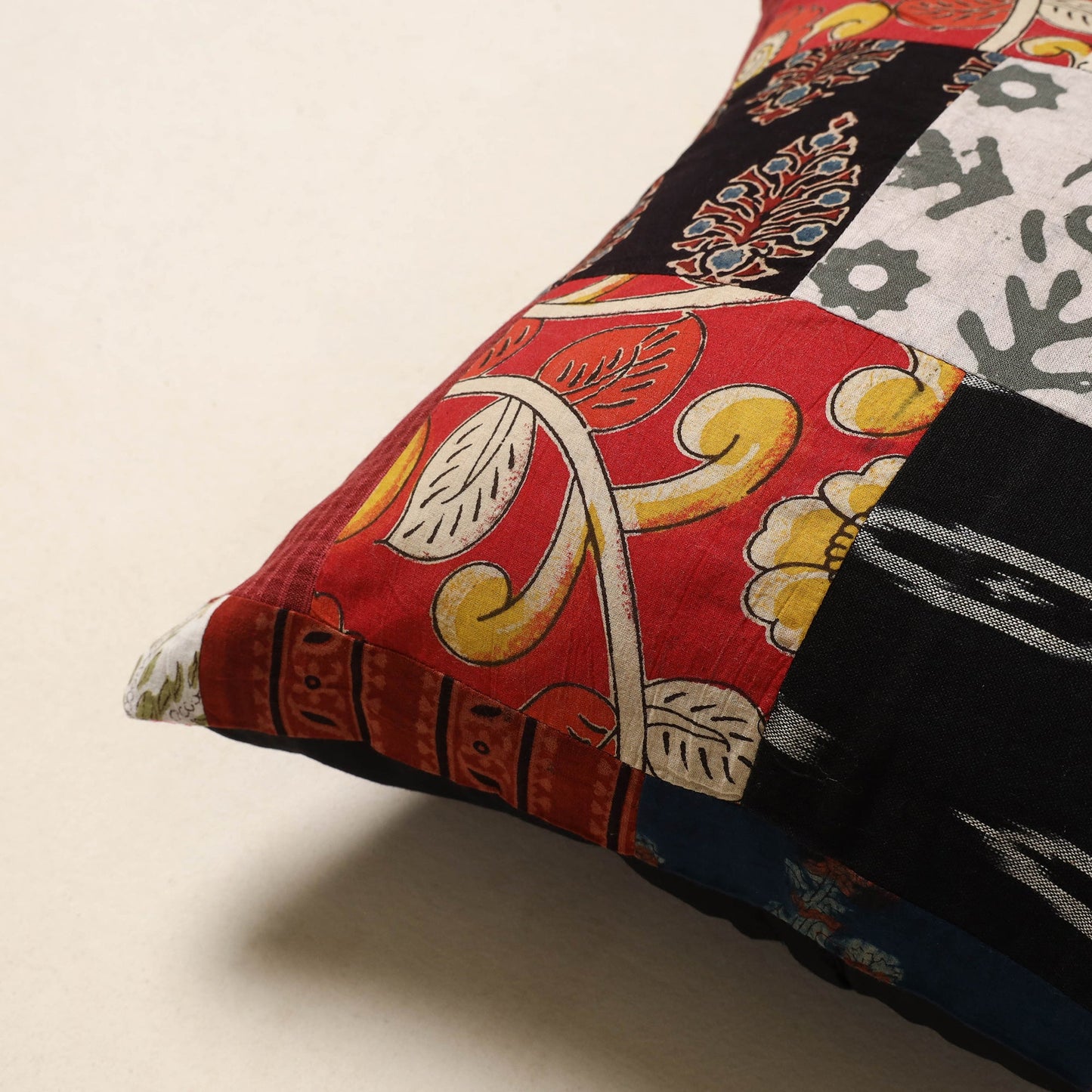 Multicolor - handcrafted cotton patchwork cushion cover 04