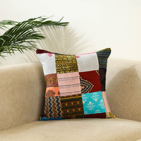  Multicolor Handcrafted Cotton Patchwork Cushion Cover