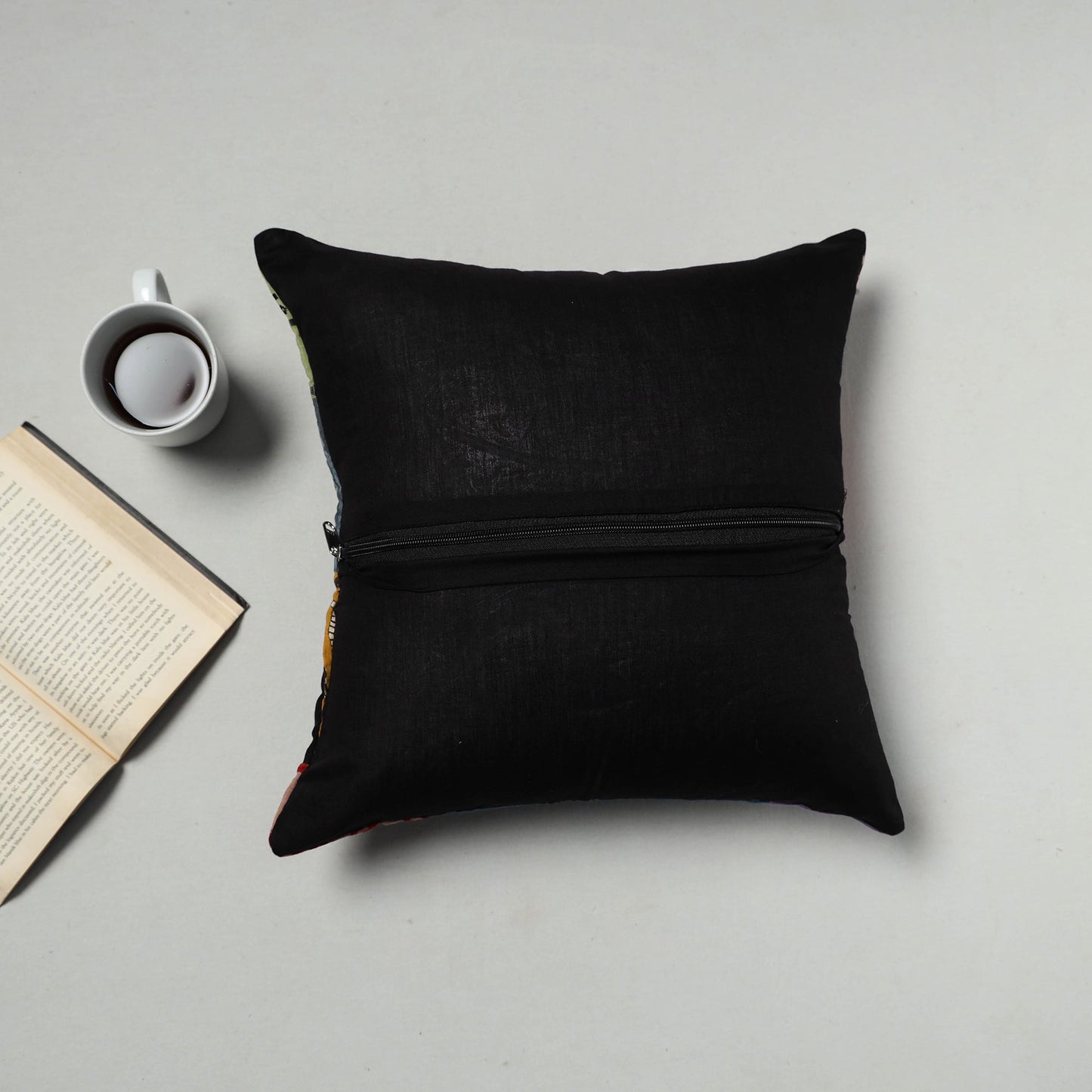 Multicolor - handcrafted cotton patchwork cushion cover 06