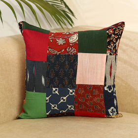 Multicolor - handcrafted cotton patchwork cushion cover 06