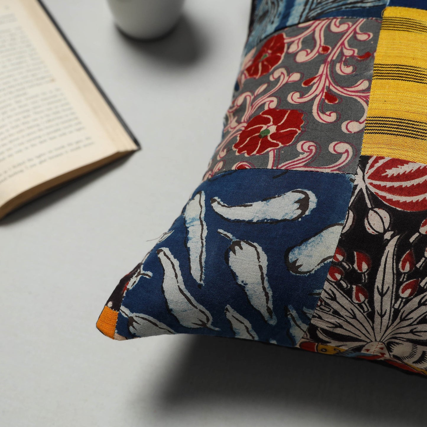 Multicolor - handcrafted cotton patchwork cushion cover 07