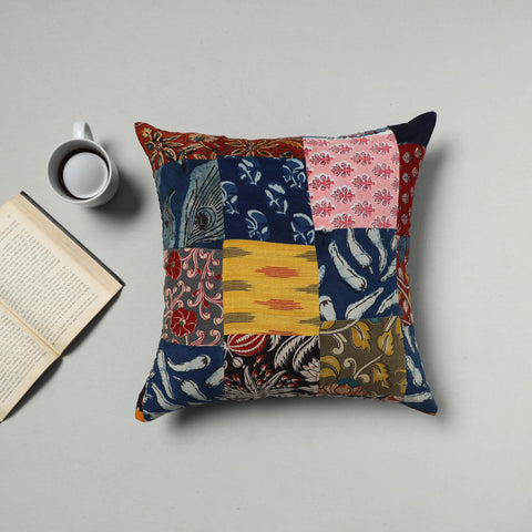 Multicolor - handcrafted cotton patchwork cushion cover 07