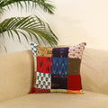 Multicolor - handcrafted cotton patchwork cushion cover 07