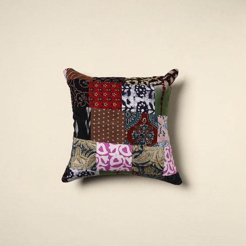 Multicolor - handcrafted cotton patchwork cushion cover 08