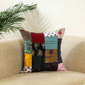 Multicolor - handcrafted cotton patchwork cushion cover 08