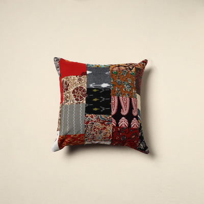 Multicolor Handcrafted Cotton Patchwork Cushion Cover
