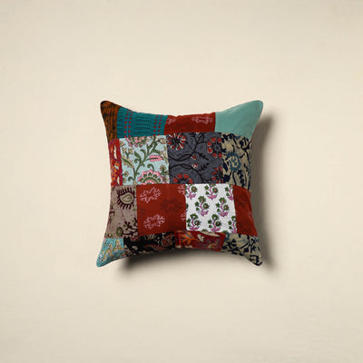 Multicolor Handcrafted Cotton Patchwork Cushion Cover
