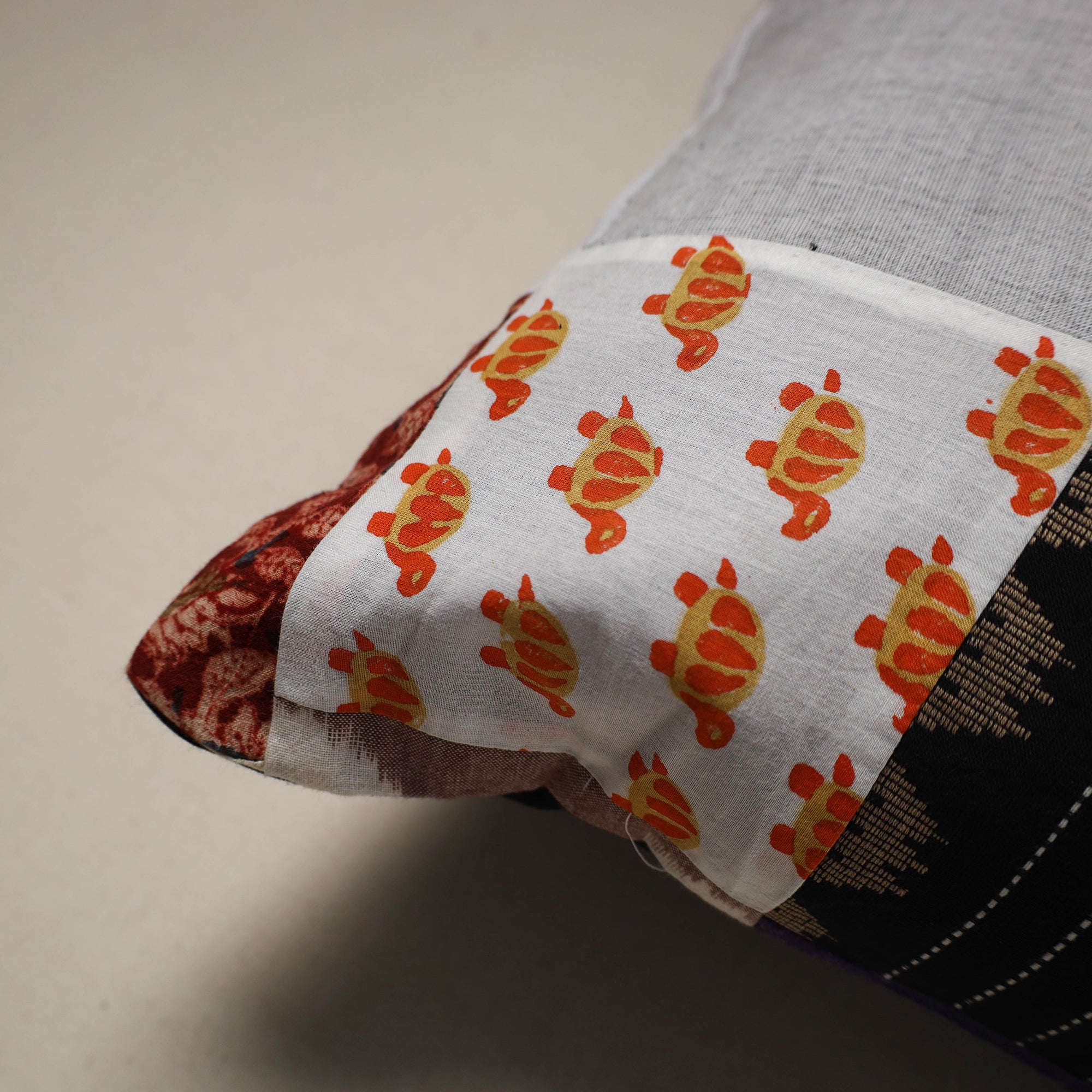 Multicolor - handcrafted cotton patchwork cushion cover 100