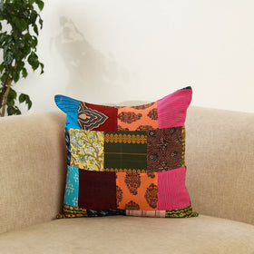 Multicolor - handcrafted cotton patchwork cushion cover 101