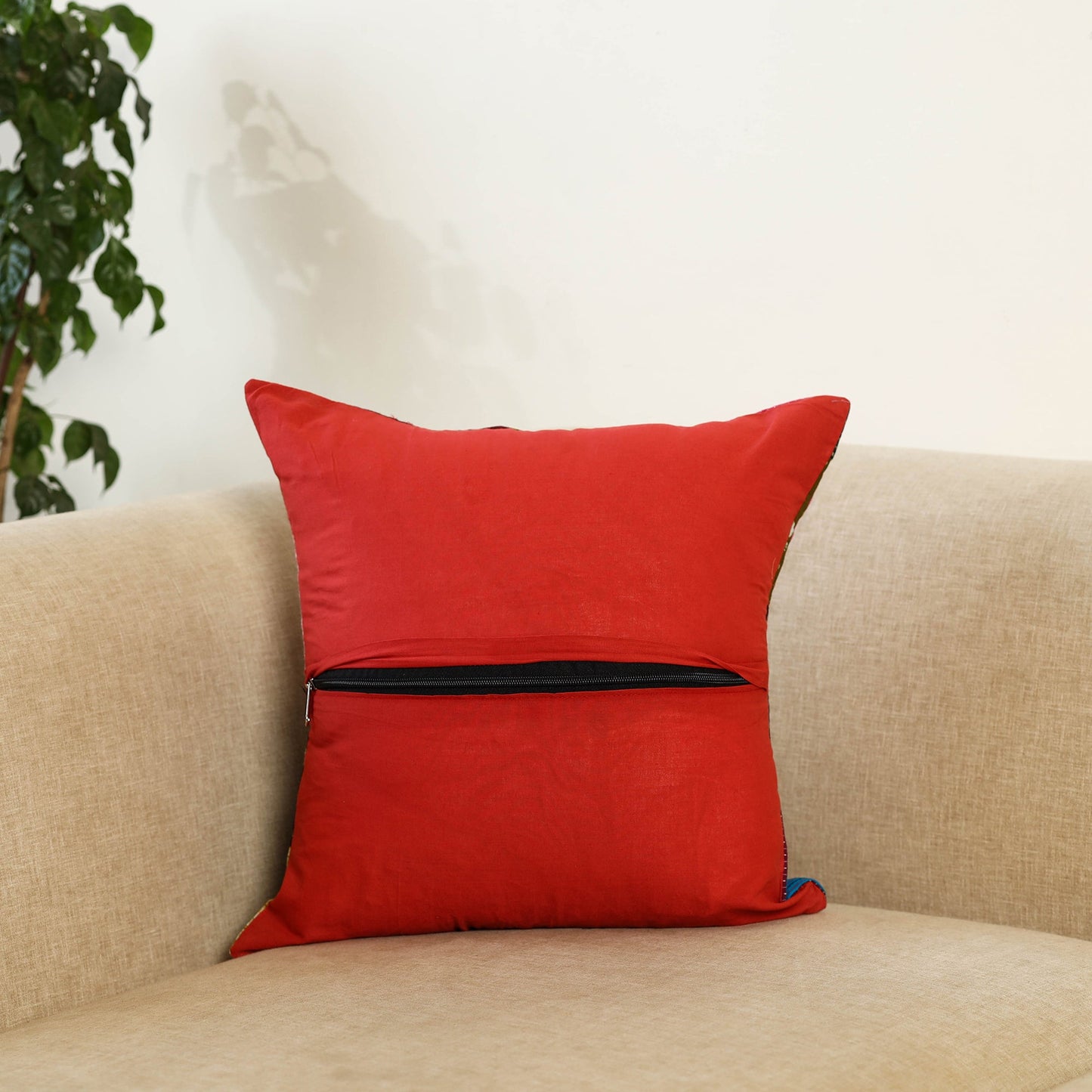 Multicolor - handcrafted cotton patchwork cushion cover 101