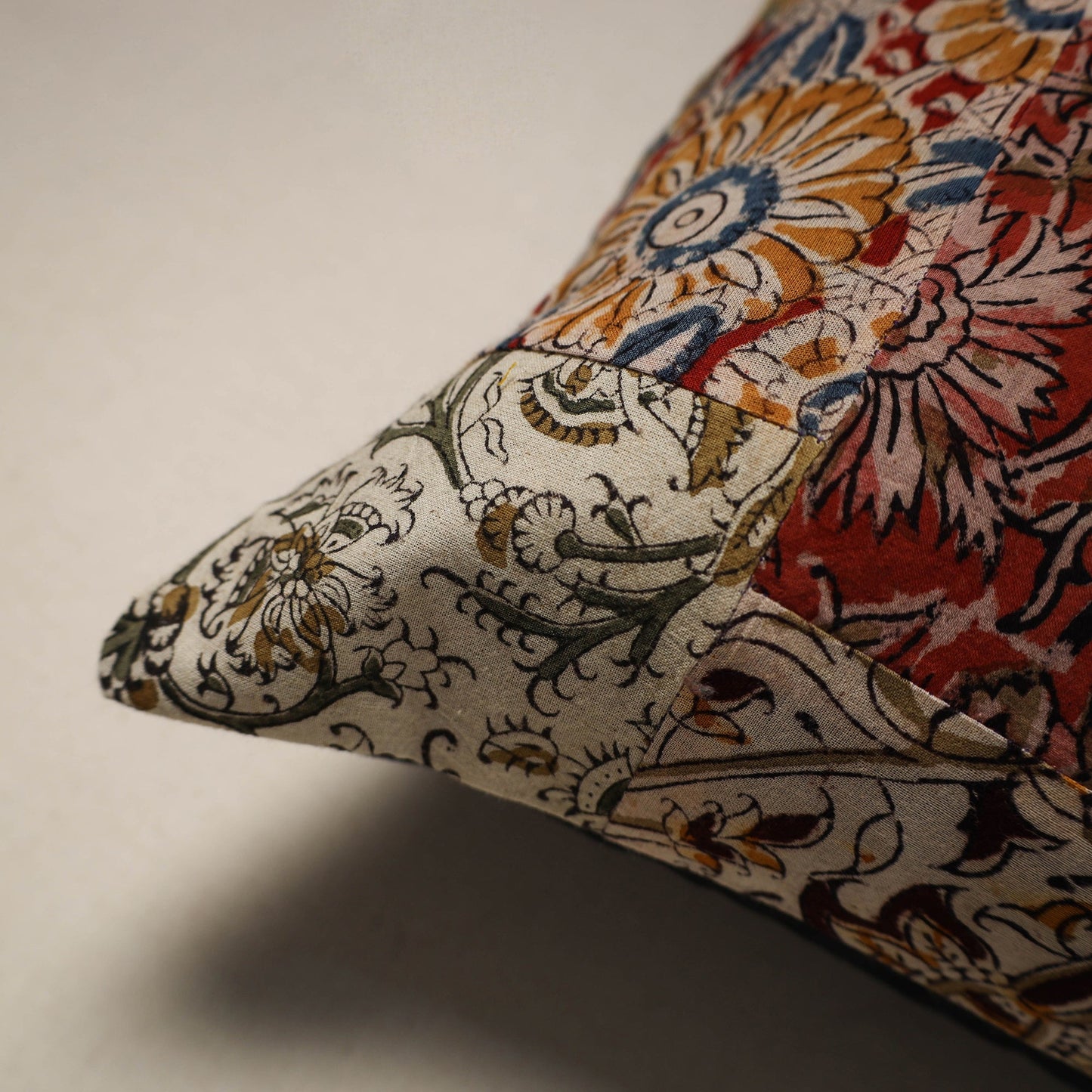 Multicolor - handcrafted cotton patchwork cushion cover 101