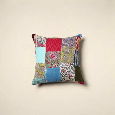 Multicolor - handcrafted cotton patchwork cushion cover 101