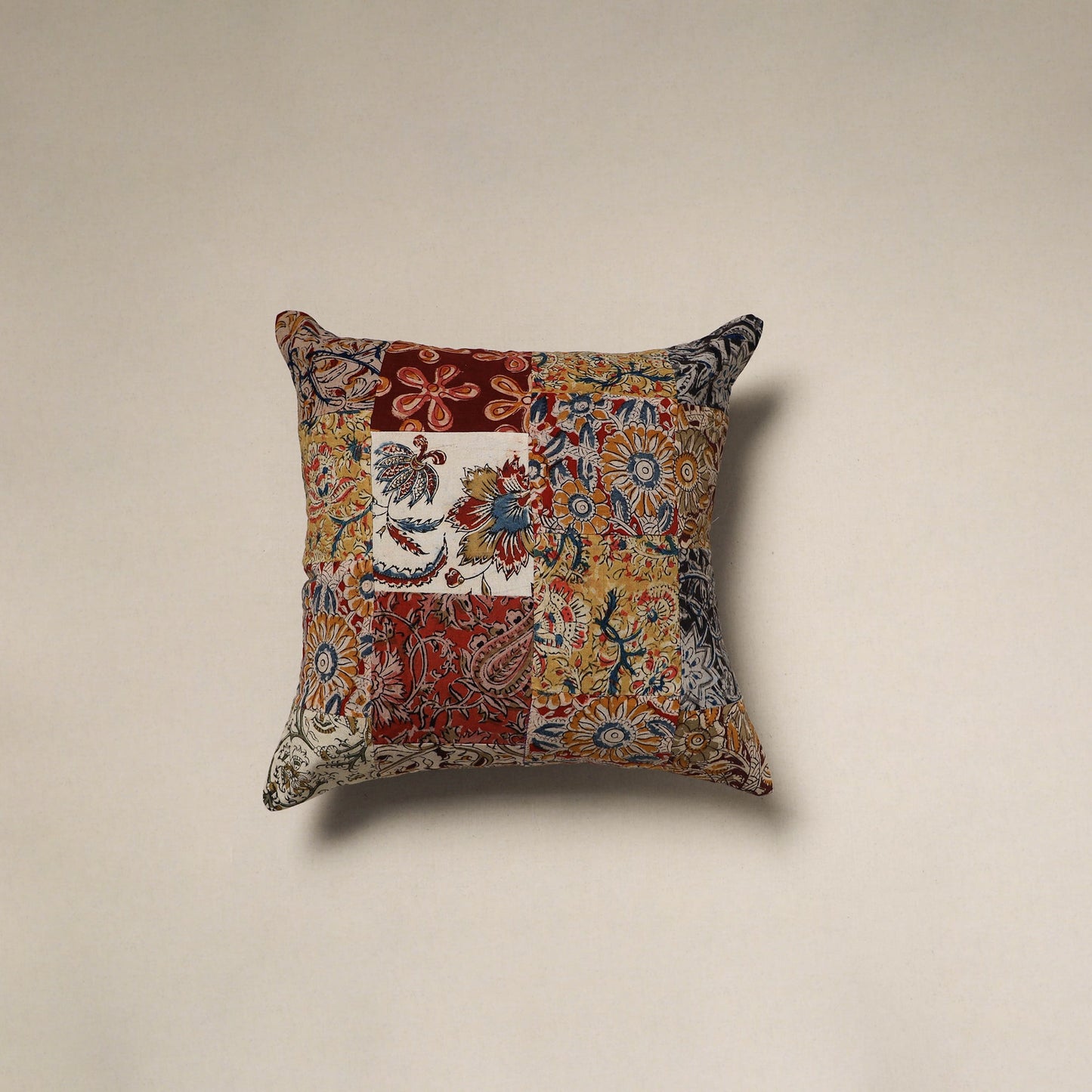 Multicolor - handcrafted cotton patchwork cushion cover 101