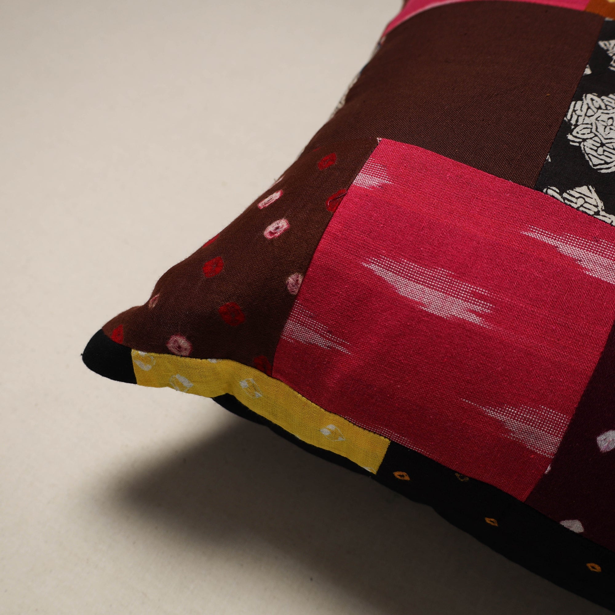 Handcrafted cotton patchwork cushion cover 105