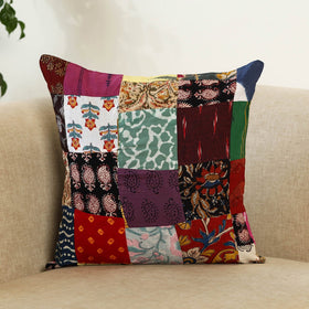  Multicolor Handcrafted Cotton Patchwork Cushion Cover