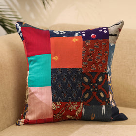 Buy Multicolor Handcrafted Cotton Patchwork Cushion Cover