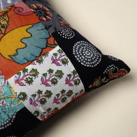 Multicolor Handcrafted Cotton Patchwork Cushion Cover