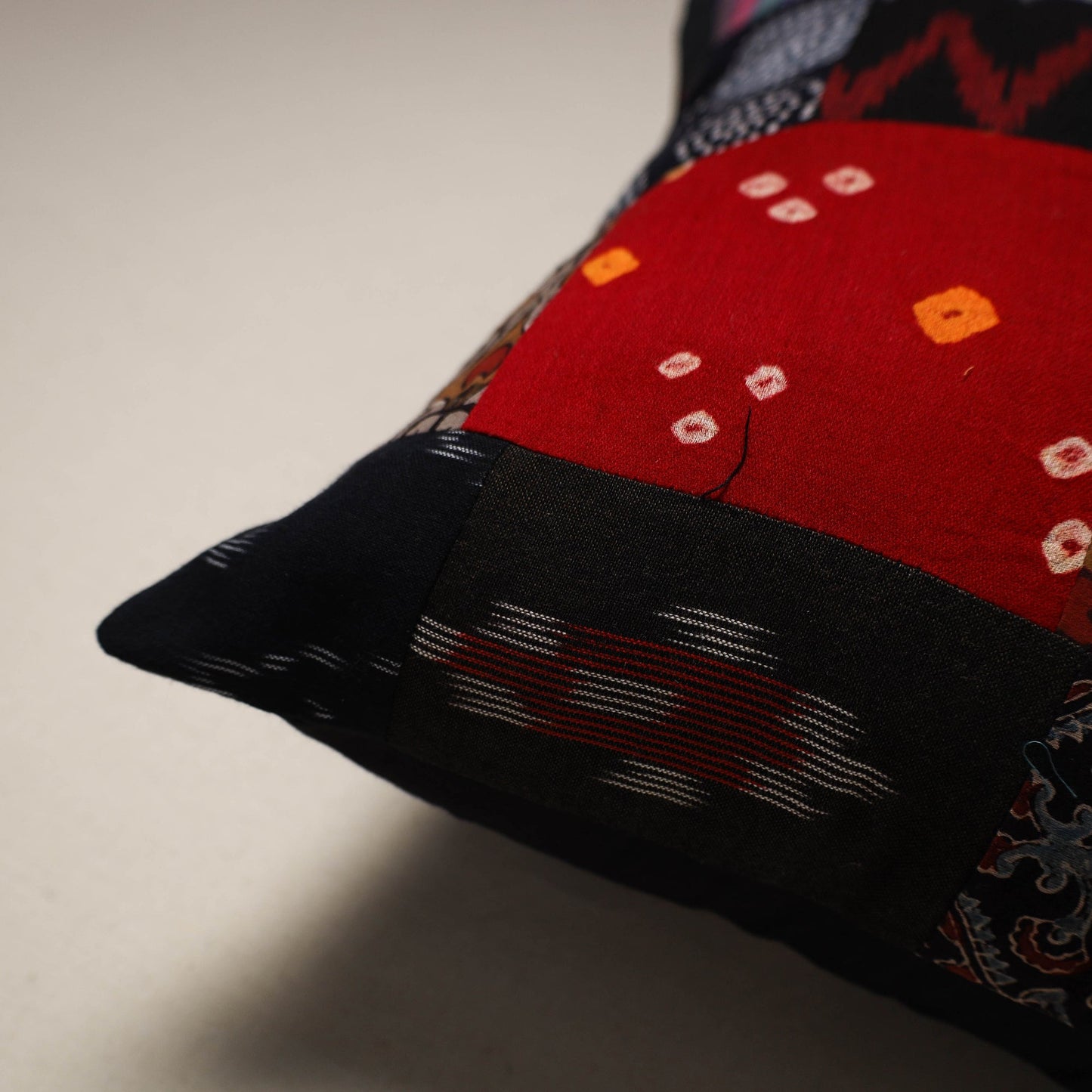 Handcrafted cotton patchwork cushion cover 107