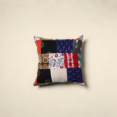 Multicolor - handcrafted cotton patchwork cushion cover 107