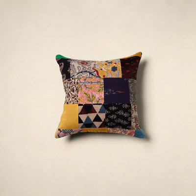 Multicolor - handcrafted cotton patchwork cushion cover 108