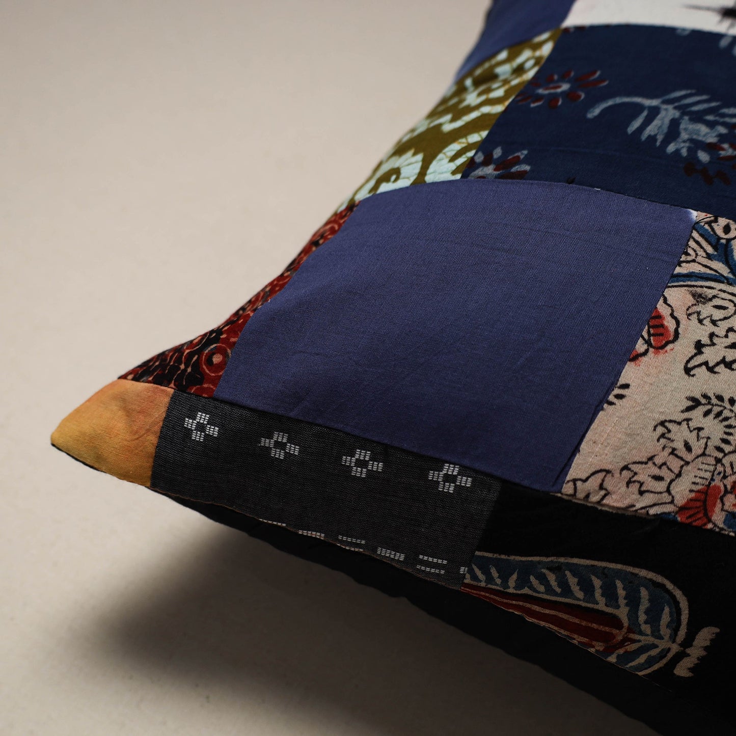 Handcrafted cotton patchwork cushion cover 108