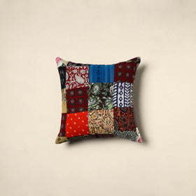 Multicolor Handcrafted Cotton Patchwork Cushion Cover