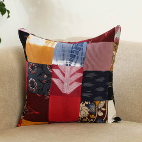 Multicolor - handcrafted cotton patchwork cushion cover 109