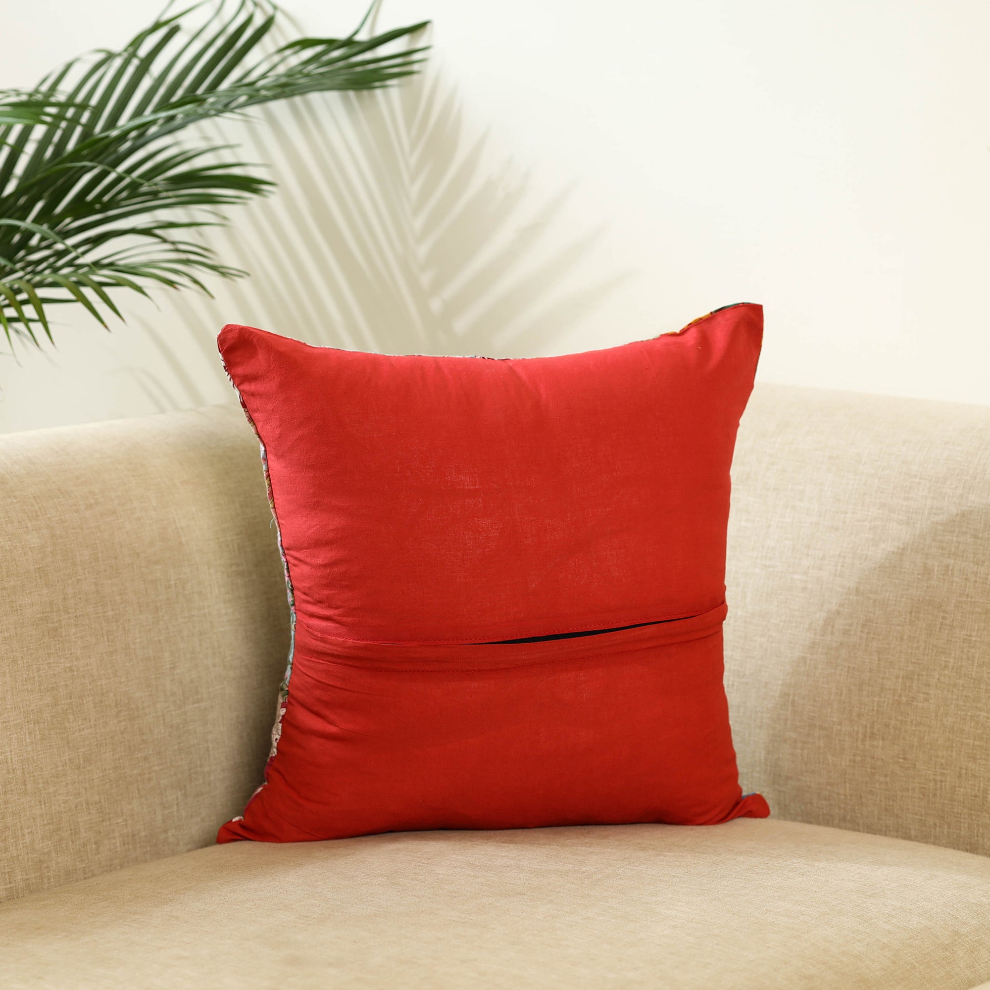  Multicolor Handcrafted Cotton Patchwork Cushion Cover