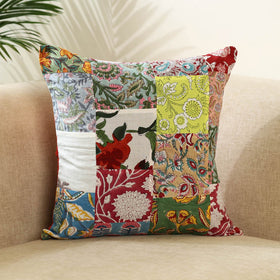  Multicolor Handcrafted Cotton Patchwork Cushion Cover