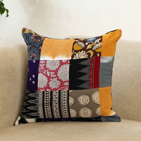  Multicolor Handcrafted Cotton Patchwork Cushion Cover