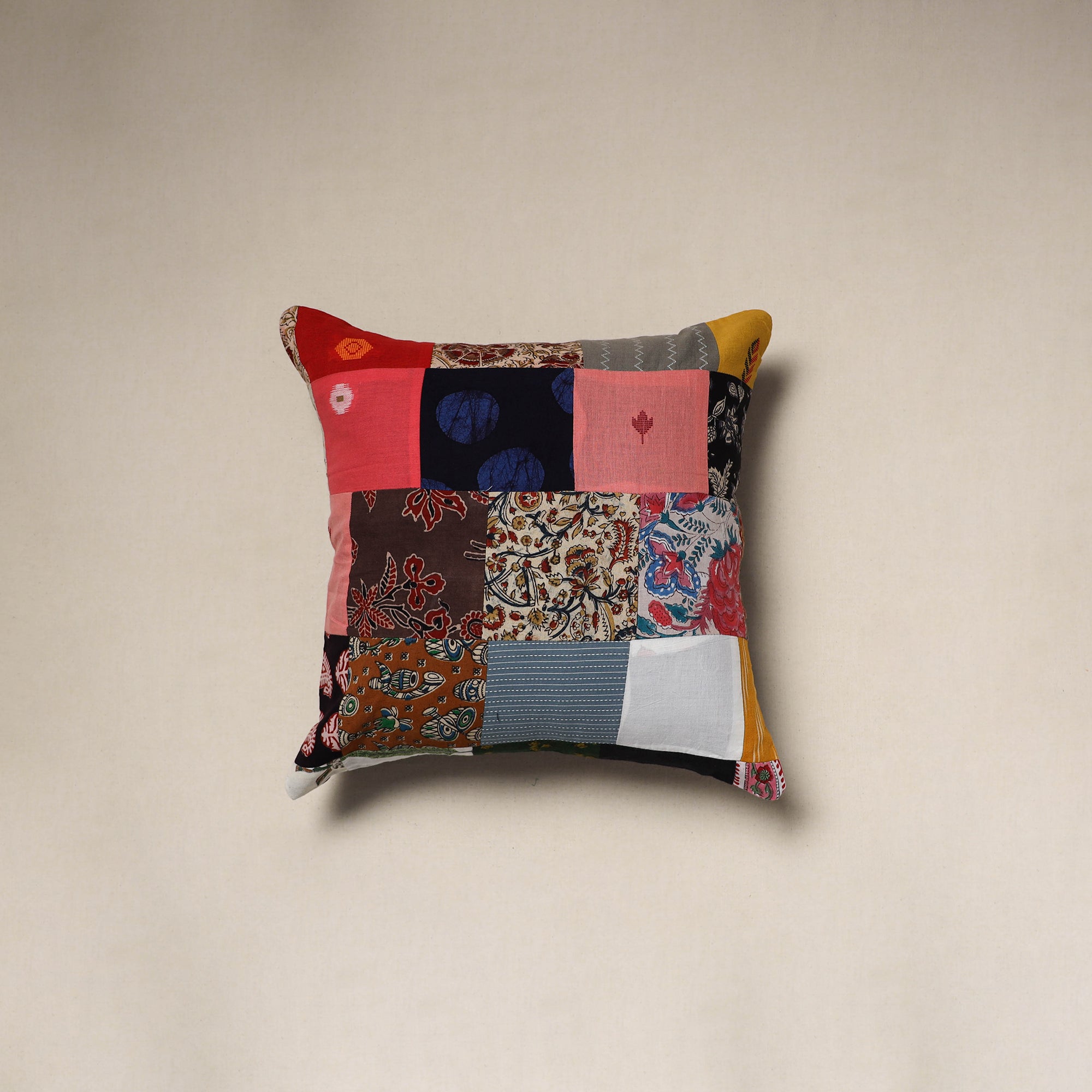 Handcrafted cotton patchwork cushion cover 110