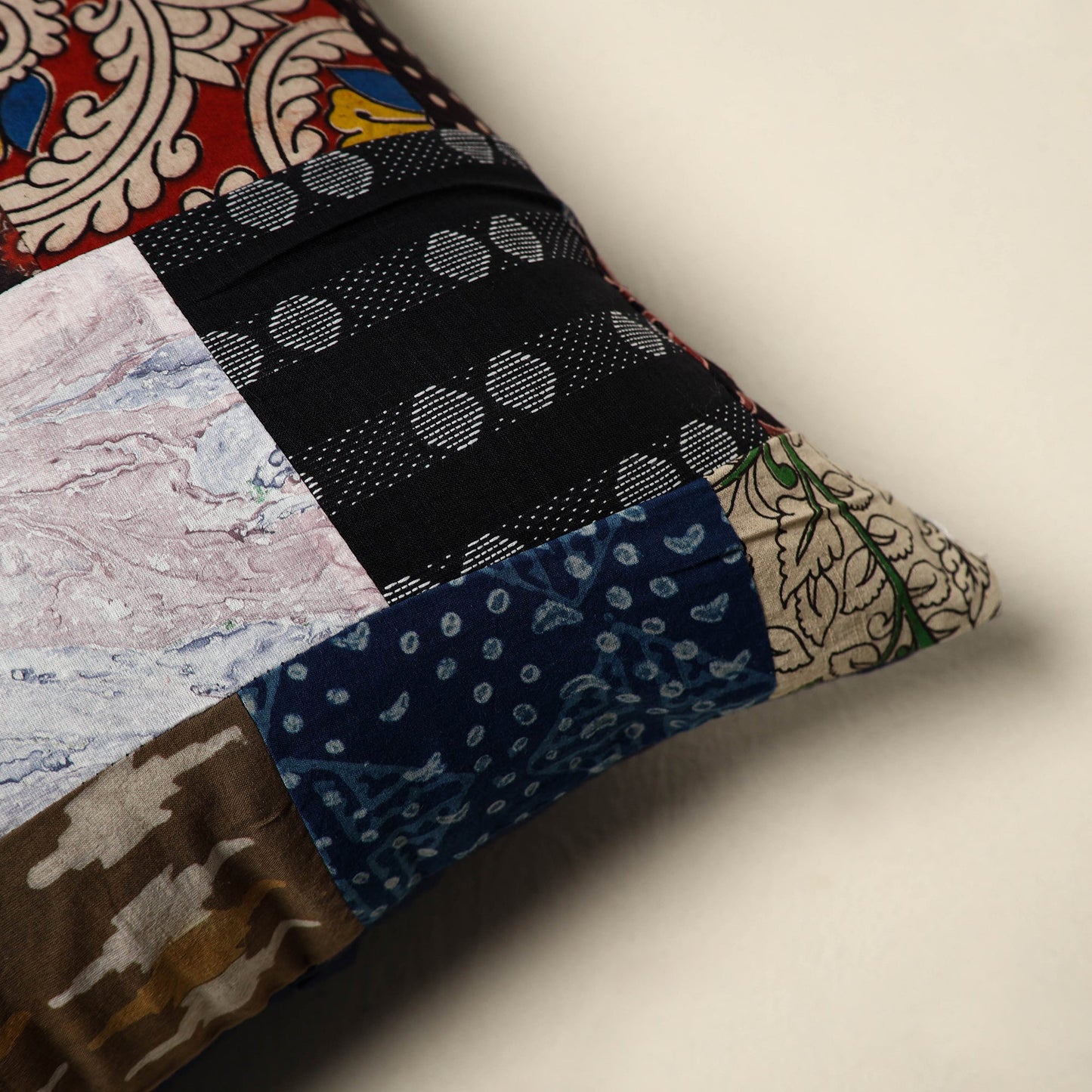 Multicolor - handcrafted cotton patchwork cushion cover 110