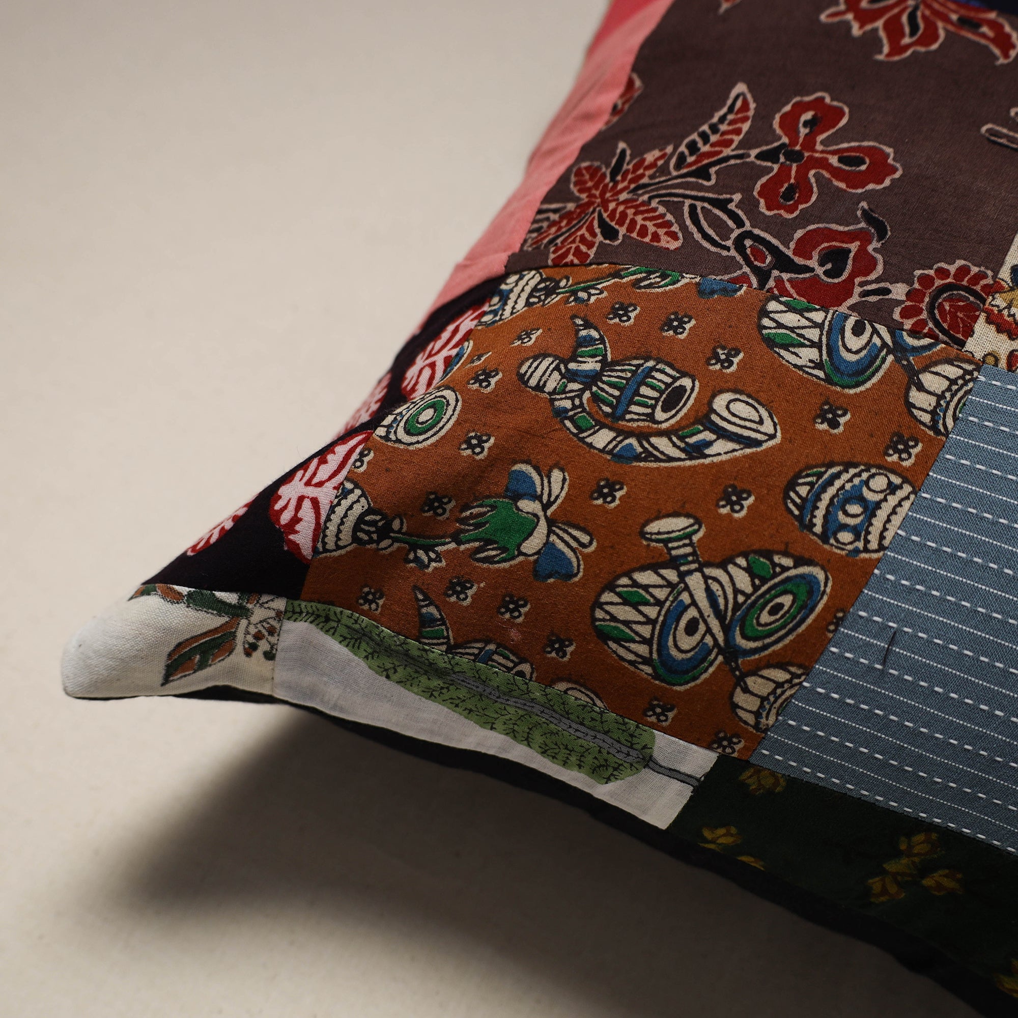 Handcrafted cotton patchwork cushion cover 110