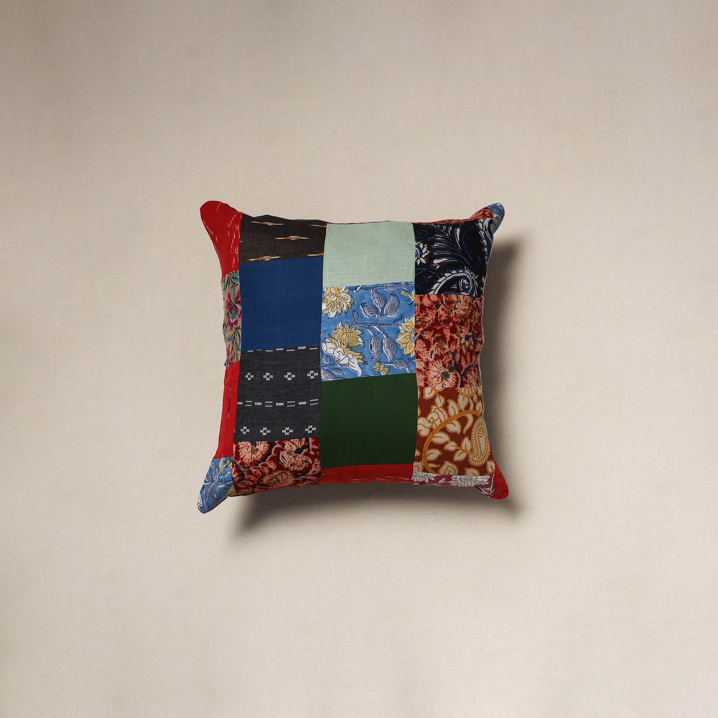 Handcrafted cotton patchwork cushion cover 111