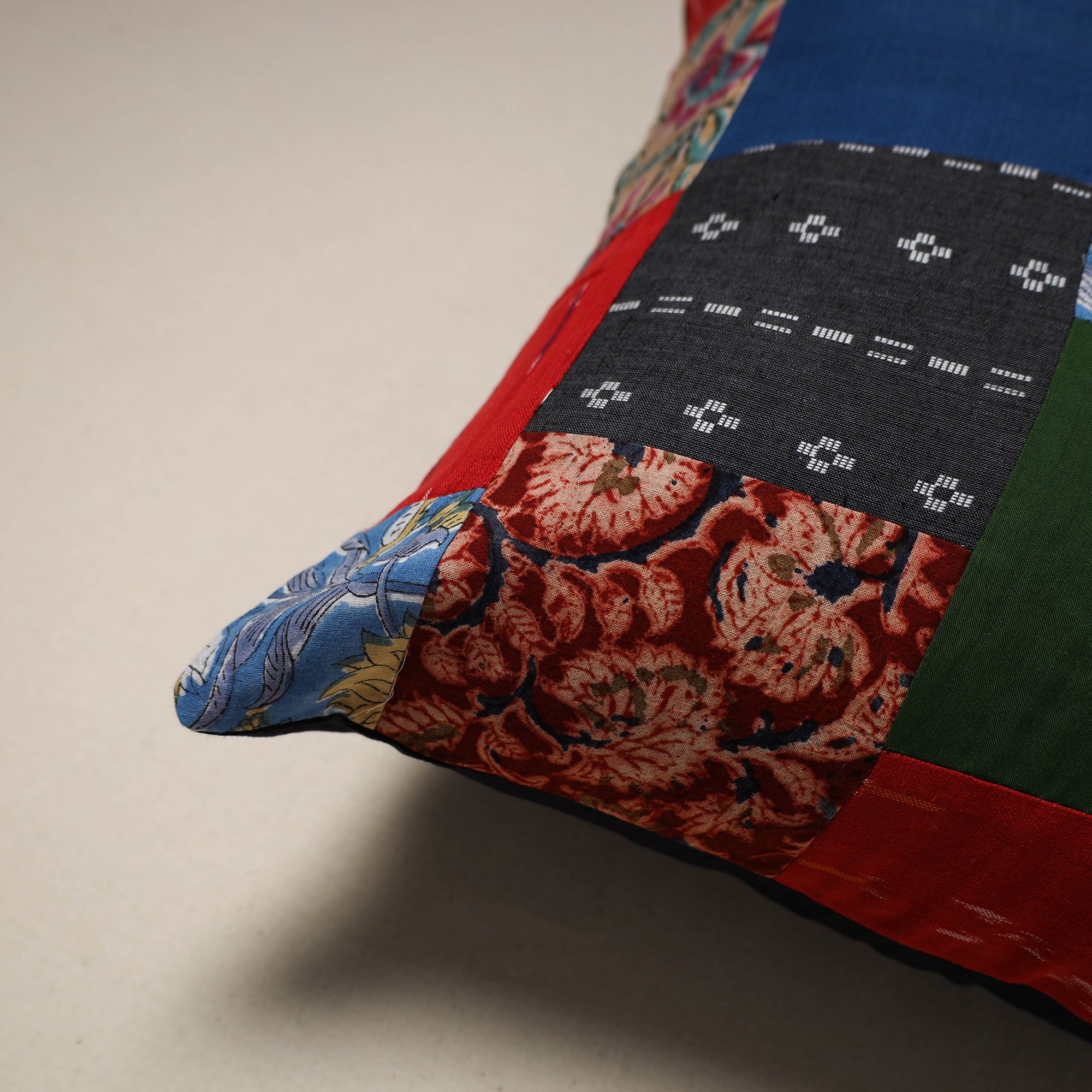 Handcrafted cotton patchwork cushion cover 111